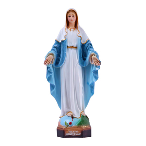 Statue de la Vierge Marie en résine de 19 pouces avec des cadeaux catholiques en robe bleue brillante - Product Image 1