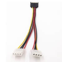 SUPERLINK/OEM SATA 15P Molex 4-Pin IDE Kabel Daya Dual 1 2 Splitter 15CM Konduktor CCA Jaket PVC Internal untuk Chassis Komputer