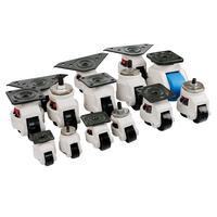 GD150 F/S Roulettes Rétractables à Nivellement Automatique par Pied, Hauteur Réglable, Frein Total Lock, Capacité de Charge 50kg-1500kg pour Usage Industriel