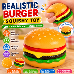 Juguete Blandito de Hamburguesa Realista, Juguete Antiestrés de Rebote Lento con Forma de Comida para Aliviar el Estrés, Venta al por Mayor - Product Image 4