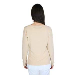 Pull pour femme beige à manches longues, coupe décontractée, vêtements décontractés - Product Image 3