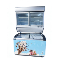Congélateurs de magasin de proximité à refroidissement direct, double température, logo personnalisable, éclairage LED, 2 étoiles