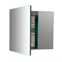 Armoire de style moderne étanche avec miroir éclairé en aluminium pour salle de bain et antibuée