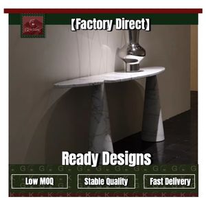 Table console en marbre <span class=keywords><strong>Bianca</strong></span> Carrara de luxe GOLDKING, meuble parfait pour hôtel, villa, boutique, maison d'hôtes, spa - Product Image 1