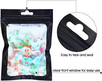 Bolsas de Mylar Negras Personalizadas con Cierre Hermético, Bolsa de Aluminio con Ventana Transparente para Almacenamiento de Alimentos con Sellado Automático