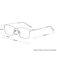 Montures de lunettes optiques carrées de style professionnel pour hommes, en titane de qualité supérieure, à monture complète, avec verres de transition personnalisés pour lunettes de vue
