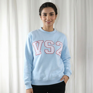 Sudadera con Capucha VS 2 Azul Cielo, 100% Algodón, Forro Polar de Invierno, Estilo Vintage, con Apliques Bordados, URBAN PRODUCTIONS - Product Image 1