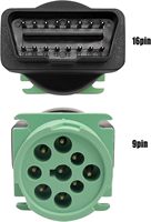 Adaptateur Linkyou OBD2 9 broches mâle J1939 vers 16 broches femelle vert ABS/PVC 12-24V Garantie 1 an Lecteur de code Universel Diagnostic