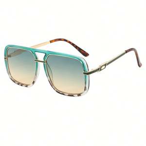 Gafas de Sol Personalizadas con Logotipo, Estilo Vintage 2025, para Hombre y Mujer, Montura Grande de Aleación, Protección UV400, Doble Puente, Diseño Cuadrado de Piloto, para Conducir - Product Image 2