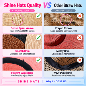 <span class=keywords><strong>Chapeau</strong></span> <span class=keywords><strong>de</strong></span> cowboy en <span class=keywords><strong>paille</strong></span> Fedora pour femme, style Panama, Sombrero, Raffia, pour l'été et la plage, personnalisé, <span class=keywords><strong>de</strong></span> luxe, vente en gros, OEM, Shinehats 2026 - Product Image 5