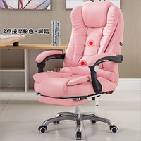 Fauteuil de Bureau de Direction en Cuir Kaki, Ergonomique et Pivotant, Avec Massage et Vibrations pour Conférence ou Ordinateur