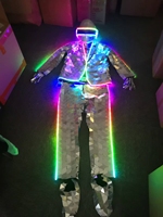 Vente chaude Miroir Costume Robot Punk Tête Costume Costume Adulte Cosplay Doré Argent Miroir Costume Avec Daft Punk Casque