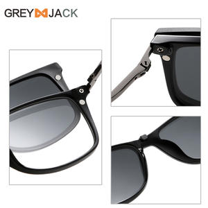 Montures de lunettes de soleil magnétiques Grey Jack pour hommes, monture en métal noir TR, verres TAC UV400, lunettes de conduite vision nocturne - Product Image 4