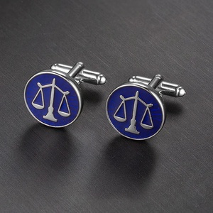 Boutons de manchette en émail bleu personnalisé, haute qualité, collection - Product Image 4