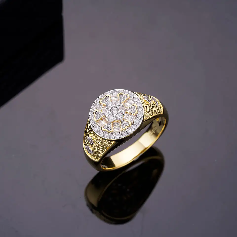 Pave estilo único zircão diamante 925 prata esterlina, homens anel jóias cz atacado anéis de ouro baratos