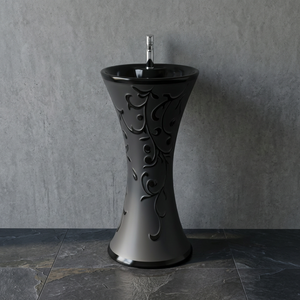 Ensemble de lavabo sur pied au design européen moderne et luxueux, sanitaires en céramique Vistaar, mitigeurs d'eau - Product Image 3