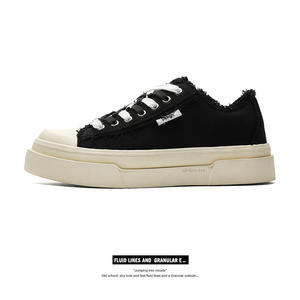 Zapatos de Lona con Cordones en Forma de Media Luna, Versátiles y a la Moda, con Suela de Goma Gruesa Retro, Cómodos para Todas las Temporadas, para Hombres y Mujeres - Product Image 4