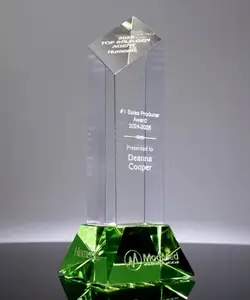 Novo design personalizado com gravura colorida troféu de cristal placa de cristal personalizado prêmio de cristal