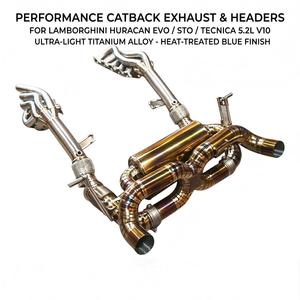 Kit de performance d'accroissement des performances Vortex Gold Titanium Valved Full Exhaust Header Catback pour Lamborghini Huracan EVO STO Tecnica 5.2L V10 - Product Image 1