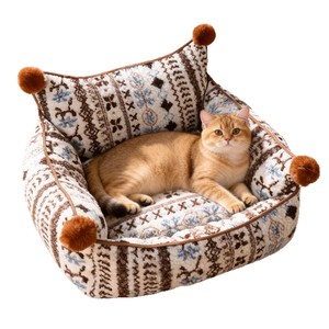 Christmas plush <b>dog</b> bed, all-season <b>dog</b> bed, removable and washable pet <b>sofa</b> bed, winter warm cat bed - Product Image 2