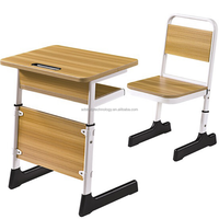 Ensemble de chaises de table d'étudiant moderne hauteur réglable bureau en bois et métal pour l'école primaire meubles durables en acier, fer et plastique
