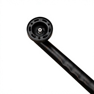 Barre d'appui murale antidérapante en acier inoxydable noir moderne certifiée ADA, capacité 150 kg, poignée de sécurité durable pour salle de bain, 24 pouces - Product Image 1