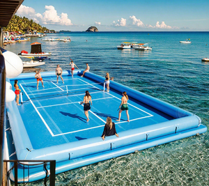 משחק ספורט מים pvc ספורט מים משטח פלטפורמה מכבש מגרש מתנפחים כדורעף מגרש כדורגל מתנפחים בית משפט מתנפחים - Product Image 2