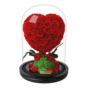 Nuevo Producto, Regalos Naturales para el Día de San Valentín, <span class=keywords><strong>Rosa</strong></span> en Forma de Corazón en Cúpula de Cristal, Caja de <span class=keywords><strong>Rosa</strong></span> <span class=keywords><strong>Eterna</strong></span>, Rosas Secas Personalizables en Cúpula, Regalo - Product Image 1