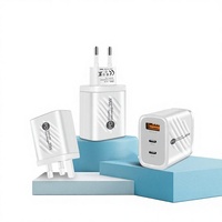 Chargeur mural USB 20W PD QC3.0, adaptateur de charge rapide double USB C pour téléphone portable