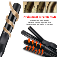 Pritech 3 en 1 outils de coiffure ions négatifs fer à friser céramique lissage fer plat fer à lisser professionnel