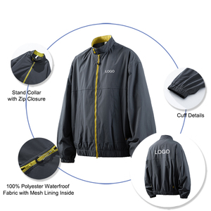 Chaquetas Cortavientos Urbanas Informales <span class=keywords><strong>de</strong></span> Poliéster con Cuello Alto y Cierre <span class=keywords><strong>de</strong></span> Cremallera <span class=keywords><strong>de</strong></span> Dos Vías, Impermeables para Uso Diario - Product Image 2