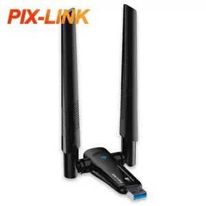 Пользовательский логотип PIX-LINK AC1200 двойные антенны с высоким коэффициентом усиления беспроводной USB адаптер Wifi приемник для ПК для домашнего использования
