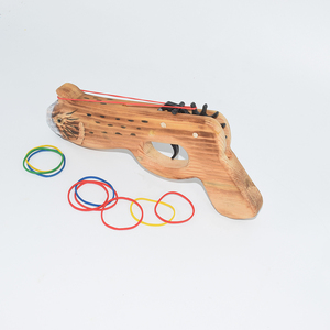 <span class=keywords><strong>Pistola</strong></span> <span class=keywords><strong>Giocattolo</strong></span> in Legno Intagliata a Mano per Bambini, Classica ed Economica, con Gioco di Tiro, per Età 2-13 Anni, 25cm - Product Image 4