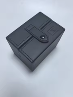 Kotak Hadiah Jam Tangan Kulit PU Tunggal Model Persegi dengan Logo Kustom, Desain Buka Ganda, Portabel, Set Kemasan dengan Penutup Magnetik, Tahan Lama