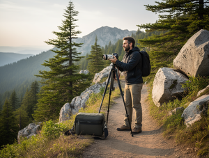 Borsa Fotografica 3-in-1 da Uomo in Microfibra e Pelle Sintetica con Chiusura a Cerniera Stile Semplice LHT-13022 - Product Image 2