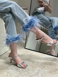 Jeans Y2K con Plumas para Mujer, <span class=keywords><strong>Pantalones</strong></span> Vaqueros Ajustados de Mezclilla para Primavera/Verano - Product Image 3
