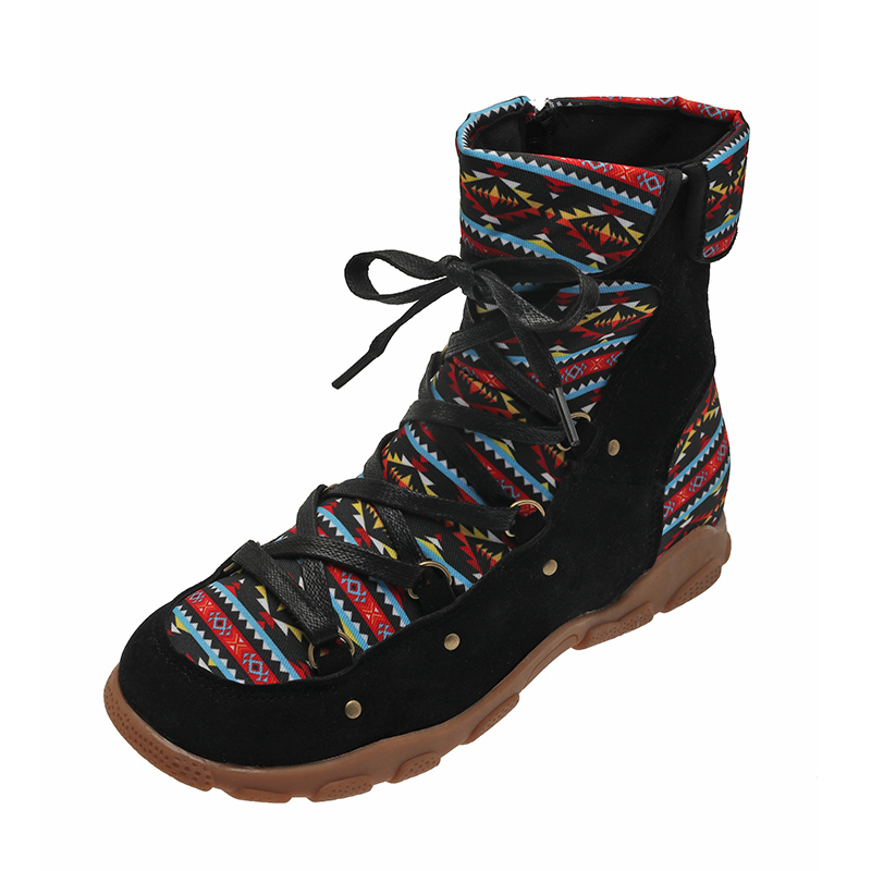 Новое поступление, женские замшевые сапоги для снега из коровьей кожи, уличные зимние теплые сапоги средней длины с классическим узором для женщин