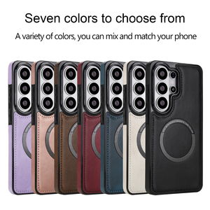 Coque de téléphone <span class=keywords><strong>Samsung</strong></span> S26 Ultra avec chargement magnétique <span class=keywords><strong>sans</strong></span> <span class=keywords><strong>fil</strong></span>, effet givré, simili cuir, compatible S25 Plus S24 S23 S22 A13 A14 A55 A26 A36 A56 - Product Image 6