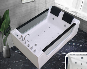 Acrylique moderne de luxe autoportant <span class=keywords><strong>pour</strong></span> baignoire <span class=keywords><strong>jacuzzi</strong></span> <span class=keywords><strong>pour</strong></span> villas jets de souffleur d'air chauffé et accessoire d'égouttage inclus - Product Image 2