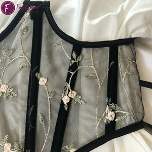 FancyShape Jacquard Corset Ceinture pour Femmes Underbust Désossé À Lacets <span class=keywords><strong>Bustier</strong></span> Waspie Ceinture Renaissance Steampunk <span class=keywords><strong>Pirate</strong></span> Corset - Product Image 4