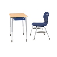Table d'étude rectangulaire moderne en plastique pour écoliers, réglable en hauteur, personnalisable, avec chaise pour enfants - Vente en gros