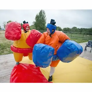 Adult Red Inflatable Sumo Wrestler Costume Men`s Halloween Blow Up Fat Suit  O/S 