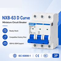 Disjoncteur miniature (MCB) NXB-63 courbe D 1A 2A 3A 4A 6A 10A 16A 20A 25A 32A 40A 50A 63A avec protection contre les surcharges et les courts-circuits pour machines