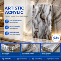 Plaque en PMMA HongDa Pearl Marble Cloud, épaisseur 3 mm, motif de dégradé de couleur, résistante aux UV, feuilles de plastique acrylique avec découpe