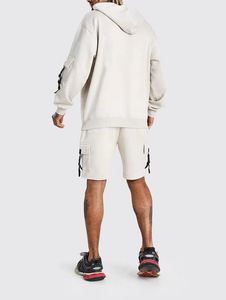 Ensemble 2 pièces unisexe personnalisé en maille polyester/coton : sweat à capuche et short – Collection homme en promotion - Product Image 5