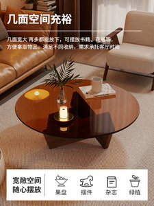 <span class=keywords><strong>Tavolino</strong></span> da salotto in <span class=keywords><strong>vetro</strong></span> circolare creativo francese di lusso - Product Image 3