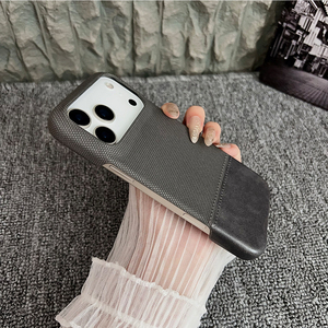 Funda de teléfono de cuero PU de negocios magnética para <span class=keywords><strong>iPhone</strong></span> 17 16 15 funda trasera de teléfono con textura mate de empalme para Google Pixel para Samsung - Product Image 2