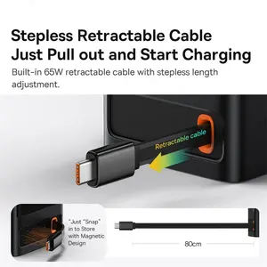 <span class=keywords><strong>Baseus</strong></span>-Cargador de escritorio rápido GaN de 65W, tira de alimentación digital, <span class=keywords><strong>control</strong></span> táctil, 3 tomas de CA, <span class=keywords><strong>control</strong></span> remoto por aplicación para iPhone15 Samsung Tablet - Product Image 2