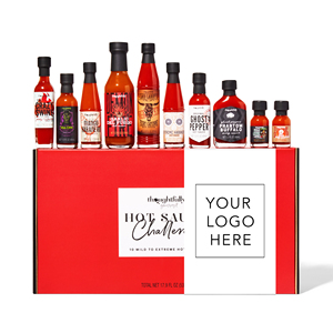 Coffret Cadeau Personnalisé <span class=keywords><strong>D</strong></span>éfi Sauce Piquante – Pack Variété de 10 Saveurs Sélectionnées (Gamme Scoville) avec Boîte Cadeau Premium - Product Image 1