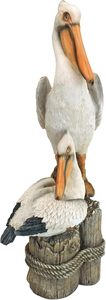 Estatua de Pájaro Pelícano para Jardín, Decoración Costera Toscano, 9x24 Pulgadas, Resina de Piedra Fundida con Acabado a Todo Color - Product Image 2